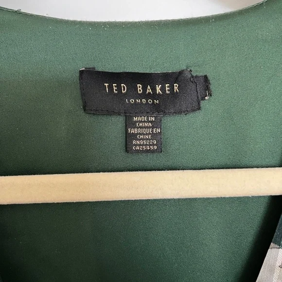 Ted Baker Forest Green Floral Button-Front Midi Dress - Picture 2 of 4